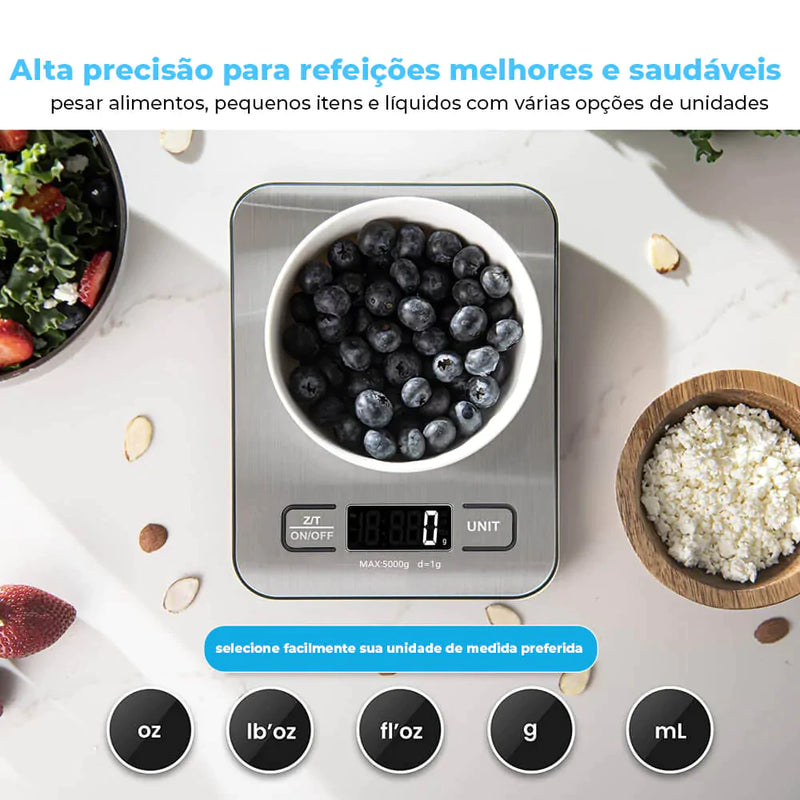 Kitchen Scale with LCD Display 1g Stainless Steel