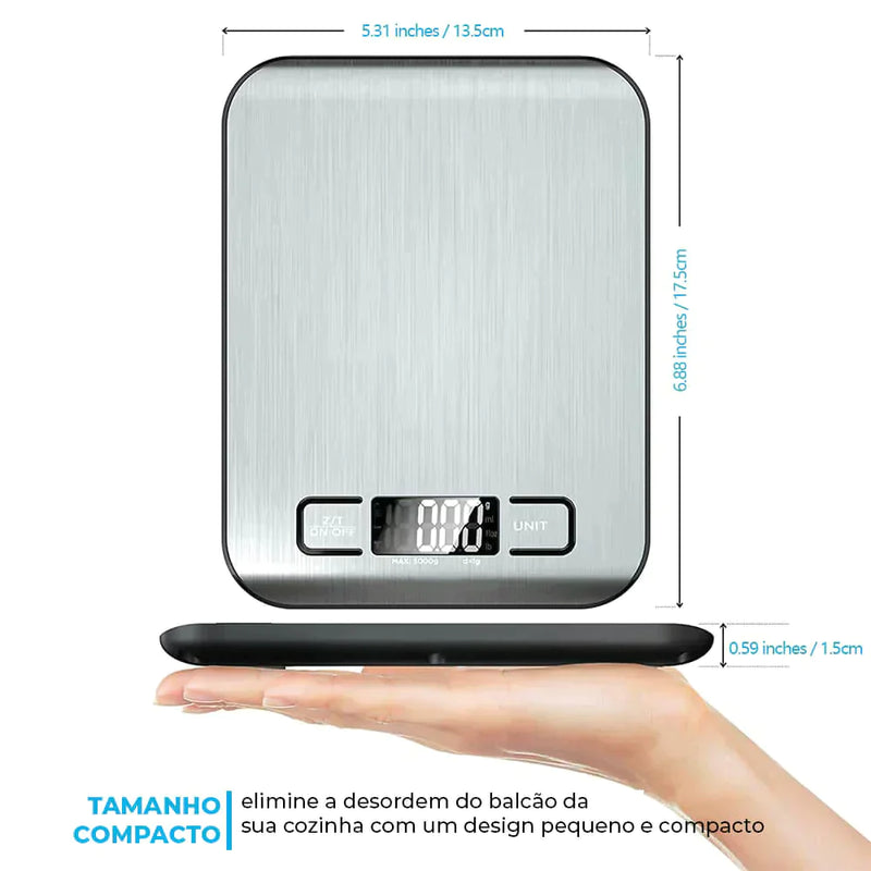 Kitchen Scale with LCD Display 1g Stainless Steel