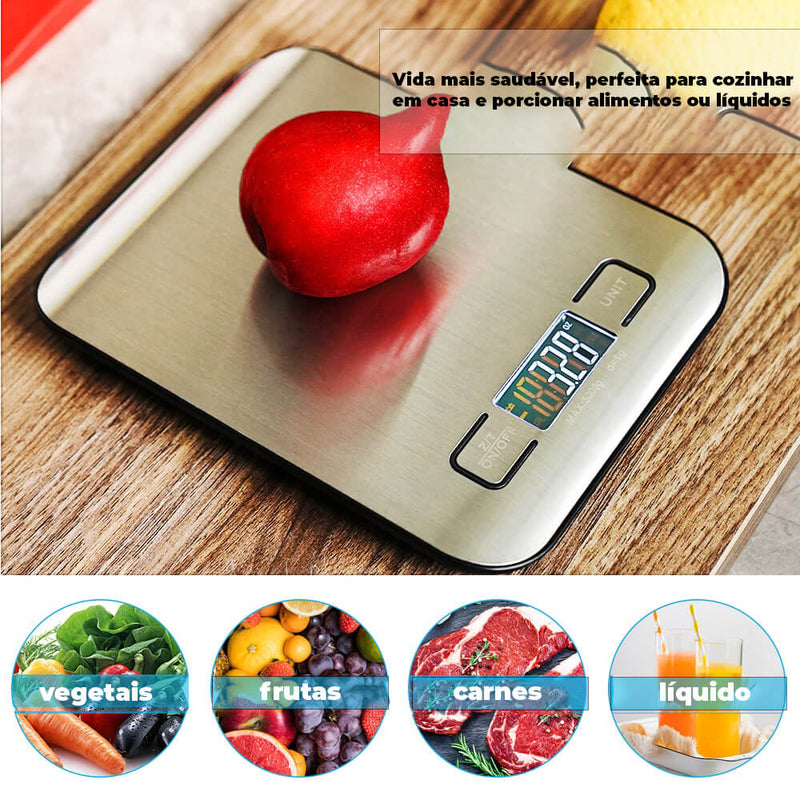 Kitchen Scale with LCD Display 1g Stainless Steel